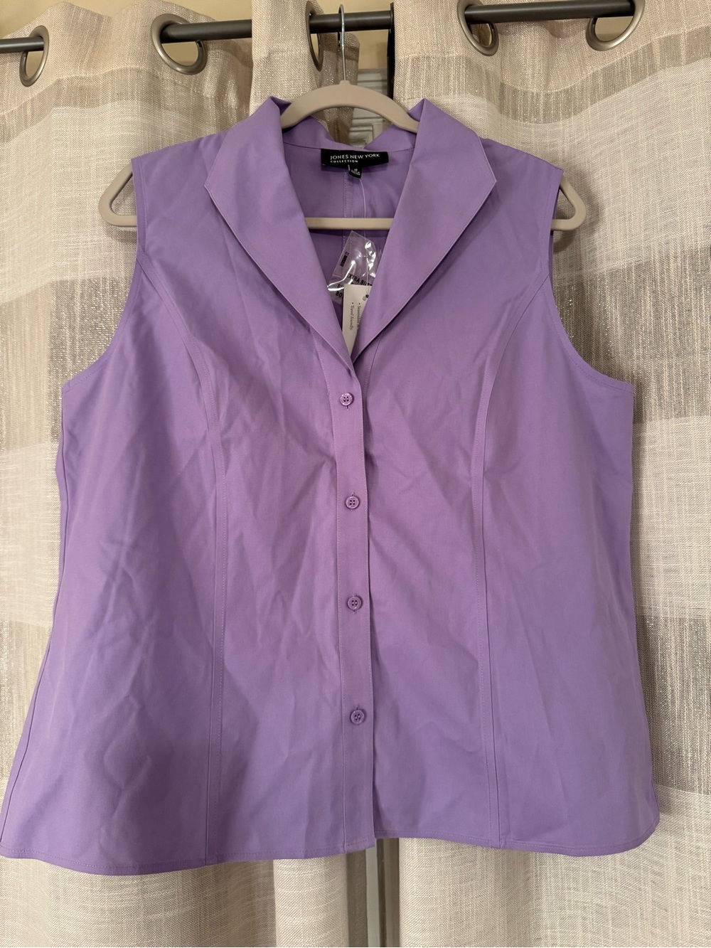 Jones New York Lavender Sleeveless Button-Down Shirt - Picture 2 of 6